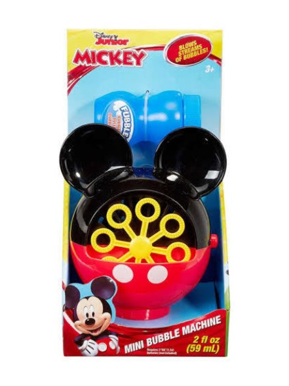 Disney Mickey Mini Bubble Machine - Black, Red & Yellow